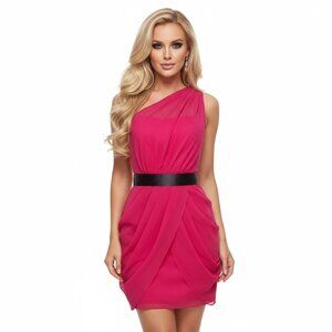 DaVinci Fuchsia One-Shoulder Dress